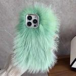 For iPhone 16 Pro Wool Long Plush TPU Phone Case(Green)