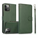 For iPhone 15 Pro Max Calf Texture 2 in 1 Detachable Magnetic Back Cover Leather Case(Green)