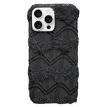 For iPhone 15 Pro M-texture Plush TPU Phone Case(Black)