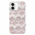 For iPhone 16 Plus M-texture Plush TPU Phone Case(Pink)