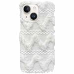 For iPhone 13 W-texture Plush TPU Phone Case(White)