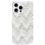 For iPhone 13 Pro W-texture Plush TPU Phone Case(White)