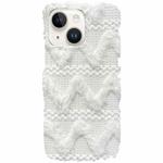 For iPhone 15 Plus W-texture Plush TPU Phone Case(White)