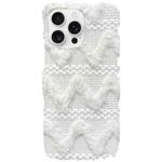 For iPhone 15 Pro W-texture Plush TPU Phone Case(White)