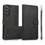 For Samsung Galaxy S23 5G Calf Texture 2 in 1 Detachable Magnetic Back Cover Leather Case(Black)