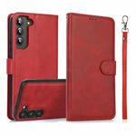 For Samsung Galaxy S23 5G Calf Texture 2 in 1 Detachable Magnetic Back Cover Leather Case(Red)