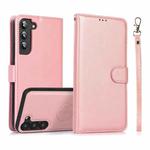 For Samsung Galaxy S23 5G Calf Texture 2 in 1 Detachable Magnetic Back Cover Leather Case(Rose Gold)