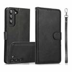 For Samsung Galaxy S23+ 5G Calf Texture 2 in 1 Detachable Magnetic Back Cover Leather Case(Black)