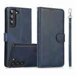 For Samsung Galaxy S23+ 5G Calf Texture 2 in 1 Detachable Magnetic Back Cover Leather Case(Blue)