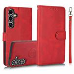 For Samsung Galaxy S24+ 5G Calf Texture 2 in 1 Detachable Magnetic Back Cover Leather Case(Red)