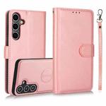 For Samsung Galaxy S24+ 5G Calf Texture 2 in 1 Detachable Magnetic Back Cover Leather Case(Rose Gold)