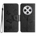 For Redmi 14C Butterfly Embossed Flip Leather Phone Case(Black)