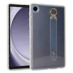 For Samsung Galaxy Tab A9 Wristband Holder PC Hybrid TPU Soft Tablet Case(Transparent)