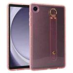 For Samsung Galaxy Tab A9+ Wristband Holder PC Hybrid TPU Soft Tablet Case(Pink)
