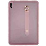 For Samsung Galaxy Tab S9 / S8 / S7 Wristband Holder PC Hybrid TPU Soft Tablet Case(Pink)