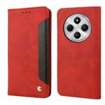 For Redmi 14C Skin Feel Splicing Leather Phone Case(Red)