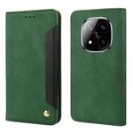 For Redmi Note 14 Pro+ 5G Skin Feel Splicing Leather Phone Case(Green)
