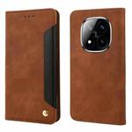 For Redmi Note 14 Pro+ 5G Skin Feel Splicing Leather Phone Case(Brown)