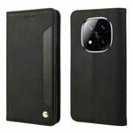 For Redmi Note 14 Pro+ 5G Skin Feel Splicing Leather Phone Case(Black)
