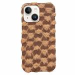 For iPhone 13 Dot Plush TPU Phone Case(Brown)