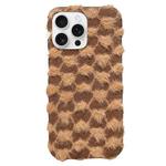 For iPhone 14 Pro Dot Plush TPU Phone Case(Brown)