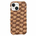 For iPhone 15 Plus Dot Plush TPU Phone Case(Brown)