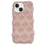 For iPhone 14 Plus Lace Striped Plush TPU Phone Case(Pink)