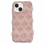 For iPhone 14 Lace Striped Plush TPU Phone Case(Pink)