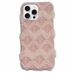 For iPhone 14 Pro Max Lace Striped Plush TPU Phone Case(Pink)