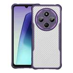 For Redmi 14C 4G Carbon Fiber Texture MagSafe Translucent Phone Case(Purple)