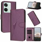 For OnePlus Nord 3 Triangle Pattern Buckle Clasp Leather Phone Case(Dark Purple)