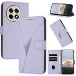 For OnePlus Ace 5 / 13R Global Triangle Pattern Buckle Clasp Leather Phone Case(Light Purple)