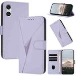 For Sony Xperia 10 VI Triangle Pattern Buckle Clasp Leather Phone Case(Light Purple)