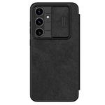 For Samsung Galaxy S24 FE 5G NILLKIN QIN Series Pro Sliding Camera Cover Design Leather Phone Case(Black)