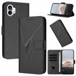 For Nothing Phone 1 Triangle Pattern Buckle Clasp Leather Phone Case(Black)