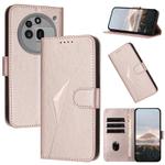 For Nothing Phone 3a Pro Triangle Pattern Buckle Clasp Leather Phone Case(Rose Gold)