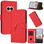 For Nothing Phone 2a Triangle Pattern Buckle Clasp Leather Phone Case(Red)