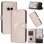 For Nothing Phone 2a Triangle Pattern Buckle Clasp Leather Phone Case(Rose Gold)