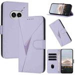 For Nothing Phone 2a Triangle Pattern Buckle Clasp Leather Phone Case(Light Purple)