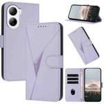 For ZTE Libero 5G IV Triangle Pattern Buckle Clasp Leather Phone Case(Light Purple)