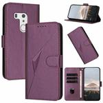 For Fujitsu Arrows F-01L F-42A  Triangle Pattern Buckle Clasp Leather Phone Case(Dark Purple)