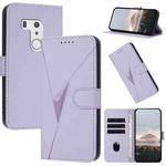 For Fujitsu Arrows F-01L F-42A  Triangle Pattern Buckle Clasp Leather Phone Case(Light Purple)