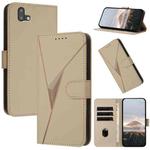 For Fujitsu Arrows U 801FJ Triangle Pattern Buckle Clasp Leather Phone Case(Gold)