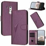 For Fujitsu Arrows BE3 F-02L Triangle Pattern Buckle Clasp Leather Phone Case(Dark Purple)