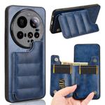 For Xiaomi 15 Ultra Cow Pattern Sewing Card Bag Phone Case(Blue)