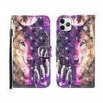 For iPhone 12 Pro Max 3D Painted Pattern Horizontal Flip Leather Case with Holder & Wallet & Card slot & Lanyard(Wind Chime Wolf)
