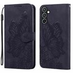 For Samsung Galaxy S25+ 5G Retro Skin Feel Butterflies Embossing Horizontal Flip Leather Phone Case(Black)