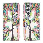 For Samsung Galaxy S25 5G Colored Drawing Pattern Leather Phone Case(Tree Life)