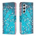 For Samsung Galaxy S25 5G Colored Drawing Pattern Leather Phone Case(Plum Blossom)