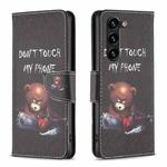 For Samsung Galaxy S25+ 5G Colored Drawing Pattern Leather Phone Case(Bear)
